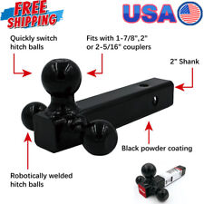 Us Triple Ball Automotive Vehicle Trailer Hitch Mount For 2 Receiver Tube New
