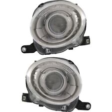 Headlight Set For 2012-2019 Fiat 500 Left And Right With Bulb 2pc