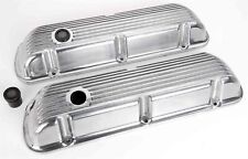 Polished Aluminum Finned Valve Covers For Small Block Ford 289-302 1962-77 Short