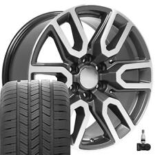 20 Machined Gunmetal 5914 Rims Goodyear Tires Tpms Fits Silverado Sierra At4
