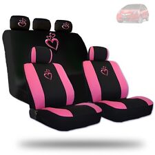 For Honda Deluxe Pink Heart Car Seat Covers And Headrest Covers Gift Set