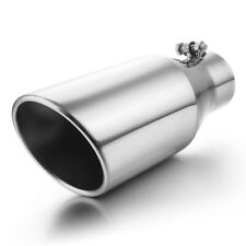 Diesel Exhaust Tip 3 Inlet 5 Outlet 12 Long Silver Stainless Steel Bolt On