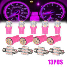 13x Pink Car Interior Led Light Bulb Dome Map License Plate Lamp-accessories Kit