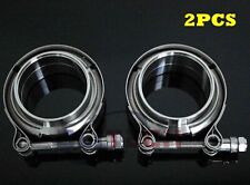 Blitech 2 Inch V Band Clamp Male Female Flange Kit Exhaust Downpipe Steel 2pcs