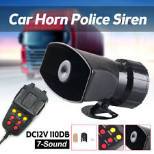 100w 12v 7 Sound Loud Car Vehicle Alarm Warning Horn Siren Pa Speaker Mic System