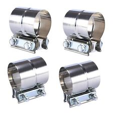 4pcs 2.5 Stainless Steel 304 Heavy Duty Exhaust Band Clamp Lap Joint Clamps
