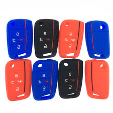 Fit Vw Jetta Tiguan Golf 4 Button Flip Remote Smart Key Fob Silicone Case Cover