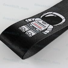 Asimo Race High Strength Black Tow Towing Strap Hook For Front Rear Bumper Jdm