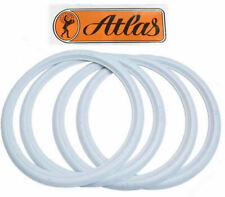 Atlas 15 Inch Rim Low Profile White Wall Portawalls Tire Rubber Ring X4