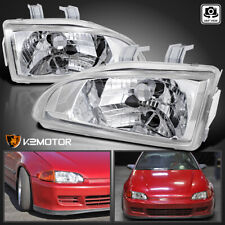 Fits 1992-1995 Honda Civic Eg Eh Ej Clear Headlights Head Lamps Leftright Pair