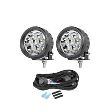 2pcs 3.5 Round Led Driving Lights Front Bumper Driving Fog Lamp 4wd Wiring Kit