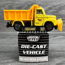 Diecast Motormax Maintenance Truck 6036 Yellow Snow Plow 164 Dump Bed
