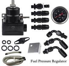 Black Adjustable An6 Fuel Pressure Regulator Fuel Pump Oil 0-100psi Gauge -6an