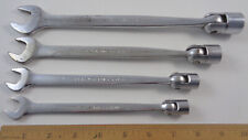 Lot Of 4 Snap-on Usa Sae Flex Head Open-end Combination Wrenches 716 To 34