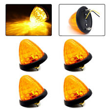 4pcs Amber Round Led Side Marker Beehive Cone Lights For Peterbilt Truck Trailer