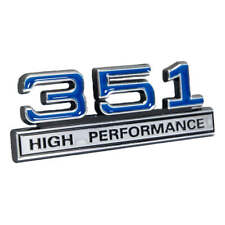 351 Windsor Cleveland 5.8 Liter High Performance Emblem Logo In Blue Chrome