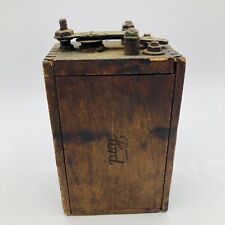 Vintage Ford Model T Ignition Coil Battery Wood Dove Tailed Wooden Box Read