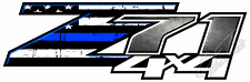 Set Of 2 - Z71 Decal Sticker Gmc Sierra Chevy Silverado - Glossy Blue Flag