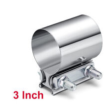 3inch T-304 Stainless Steel Butt Joint Exhaust Band Clamp Muffler Sleeve Coupler
