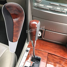 For Toyota Lexus Leather Walnut Wood Gear Shift Knob Stick Shifter Lever Black