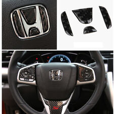 Carbon Fiber Steering Wheel Center Logo Insert Trim For Honda Civic Crv Accord