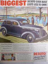 Desota Chrysler 1937 3 X Auto Car Adverts Saturday Evening Post Magazine Pages