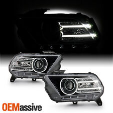 For 2010-2014 Ford Mustang Halogen Type Led Tube Projector Black Headlights