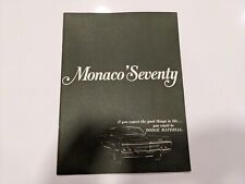 1970 Dodge Monacos Seventy If You Expect Good Things Dealership Sales Brochure