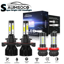 4-sides Led Headlights H13 High Low Beam H11 Fog Light Bulbs White Upgrade Kit