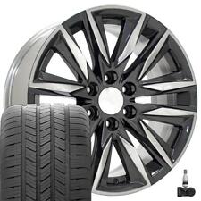 4869 Polished Gunmetal 20 In Rims Goodyear Tires Fit Cadillac Gmc Chevy