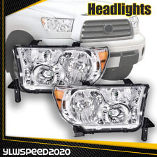 Clear Chrome Chrome Headlights Fit For Toyota 2007-13 Tundra 2008-17 Sequoia