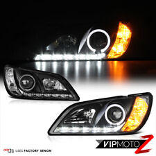 Led Halostrip Black Projector Headlights Pair For 01-05 Lexus Is200 Is300 2jz
