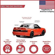 1983-90 Ford Mustang Convertible Soft Top W Dot Approved Glass Window White