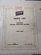 Hardinge Service Parts List Manual Catalog 2nd Operation Machines Tool Dsm59
