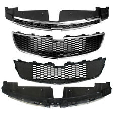 Front Bumper Upper Lower Grille Grill For Chevy Cruze 2011-2014 13 Black Mesh