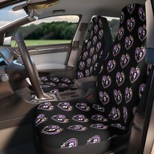 Ghost Face Heart Front Seat Covers - Set Of Two - Pastel Goth Car Accessories