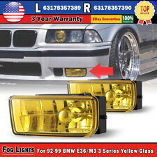 Fog Lights For 92-99 Bmw E36m3 3 Series Yellow Glass Lens H1 55w Pair Replace