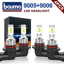 9005 9006 Led Headlights Kit Combo Bulbs 6000k High Low Beam Super White Bright