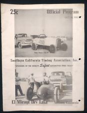 1962 Scta Official Program El Mirage Dry Lakespeed Time Trials Hot Rod Races