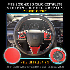 For 2016-2020 Honda Civic Steering Wheel Complete Overlay Trim Decals Flat Matte