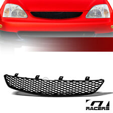 For 2002-2005 Honda Civic Si Ep3 Glossy Blk Tr Mesh Front Hood Bumper Grille Abs