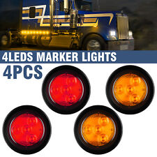 48pcs 2inch 12v Side Marker Lights Truck Trailer Round Bullet Light Amberred
