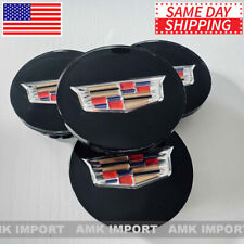 Set Of 4 Black Acrylic Center Caps For Cadillac Ats Cts Ct6 Xt5 Srx Xts 09596629
