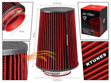 Red 4 Inches 102mm Long Cone Dry Racing High Flow Air Intake Truck Filter