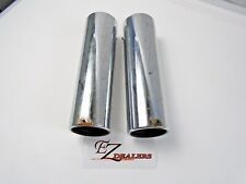 Chrome Universal Exhaust Tips 2.5x9 Round Tail Pipe Pair