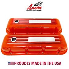 Big Block Chevy Orange Finned Valve Covers - Ansen Usa - Discontinued Part