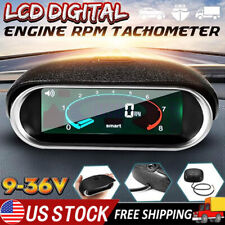 Car Tacho Meter 50-9999 Rpm Tachometer Gauge Lcd Led Backlight Rpm Meter Us