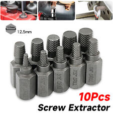 10pcs Screw Extractor Set Easy Out Drill Bits Broken Screws Bolt Stud Remover Us