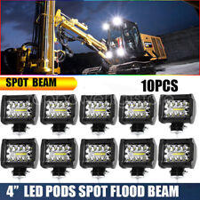 10pc Square Led Work Light Pods Spot Flood Lights Truck Off Road Tractor 12v 24v