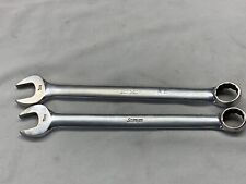 Snap-on Tools Lot Of 2 Chrome Combination Wrench Oex22 Oex24 - 12 Point Usa